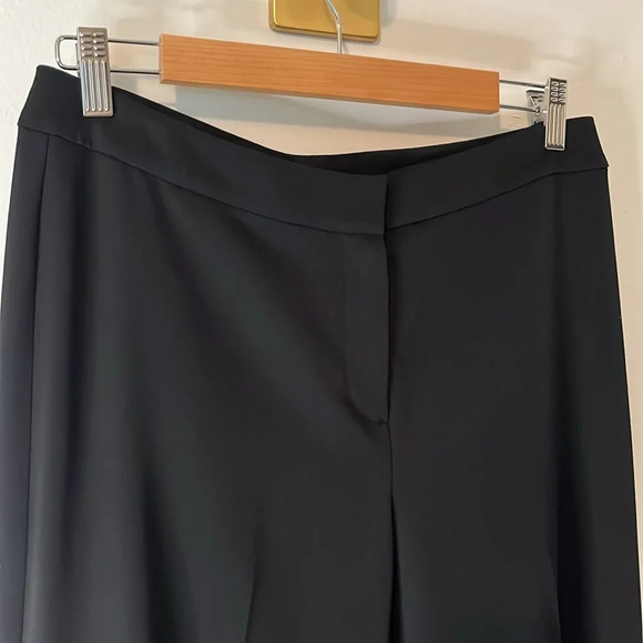 St John Caviar Wide Leg Black Dress High Rise Pants Women Sz 8 Cocktail Workwear - Picture 2 of 8
